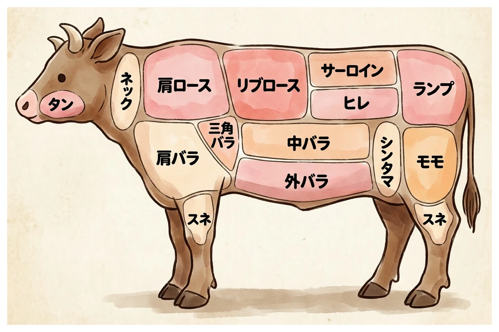 牛の部位図